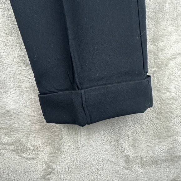 Maeve Anthropologie Black Dress Pants High Rise Cuffed Tapered Trousers Size 8 - Picture 3 of 11
